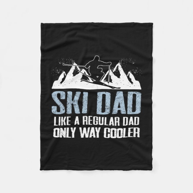 Ski Pappa Funny Skier Äventyr Skiing Älskare-citat Fleecefilt (Framsidan)