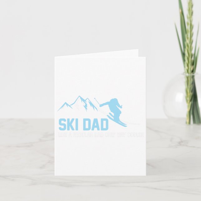 Ski Pappa Funny Skiier Snowy Äventyr Skiing Älskar Kort (Framsida)