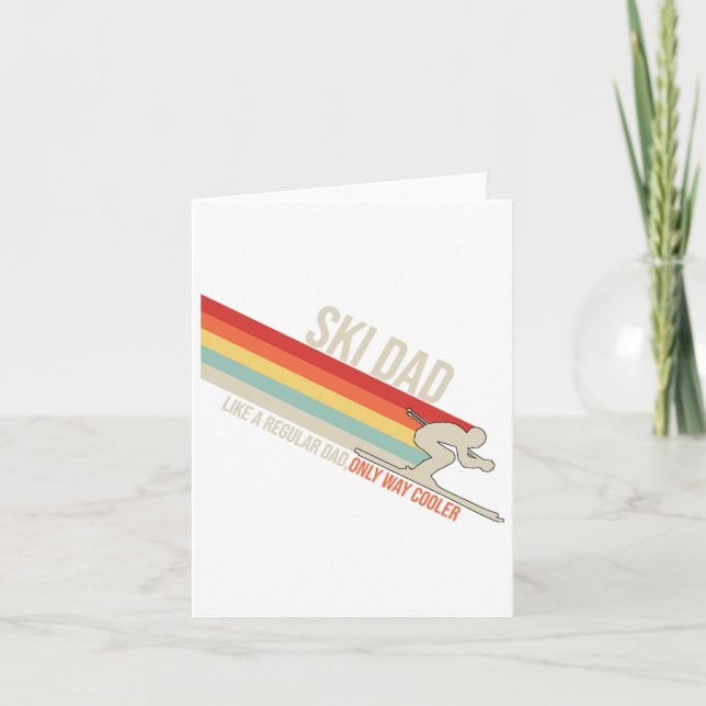 Ski Pappa Funny Skiing Winter Kort (Framsida)