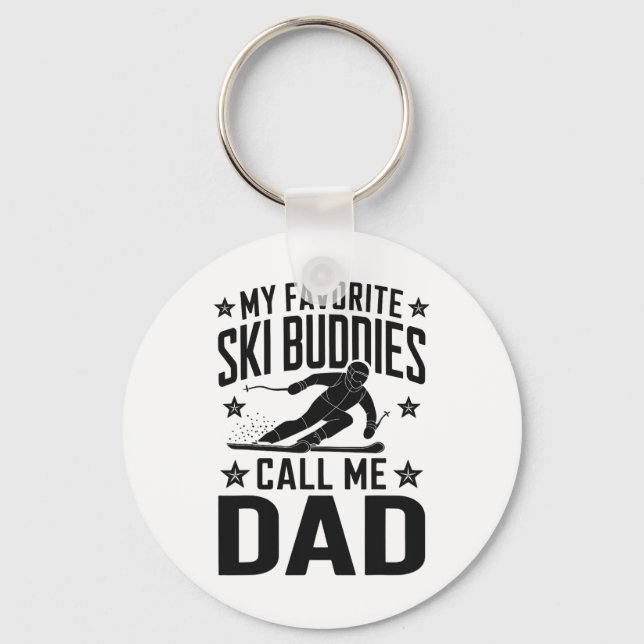 Ski Pappa Humor Design Skiing Funny Skier Nyckelring (Framsida)