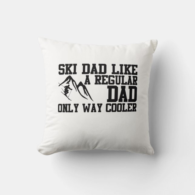 Ski Pappa som en vanlig Pappa-kylare Kudde (Framsida)