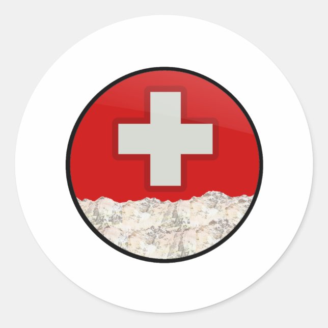 Ski Patrol Runt Klistermärke (Framsida)