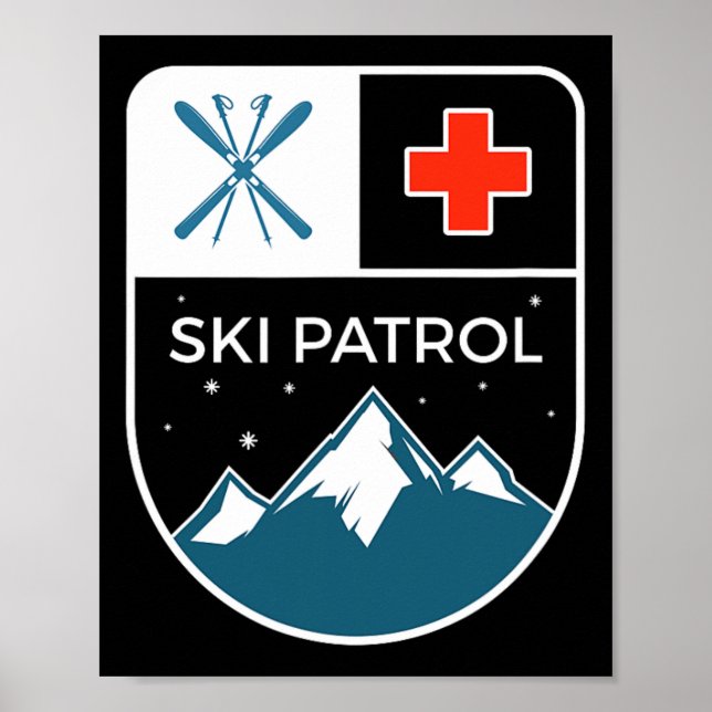 Ski Patrol Winter Slopes Skiing Snowboarding Poster (Framsidan)