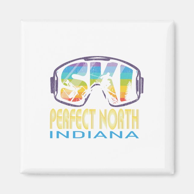 Ski Perfekt North Indiana Skiing Vacation Magnet (Framsidan)