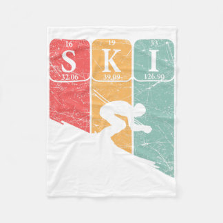 Ski Periodic Bord Inslag Skier Nerd Vintage Fleecefilt