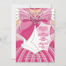 [SKI] Pink Magical Girl Birthday Invitation Inbjudningar