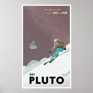 Ski-pluto - stort format poster