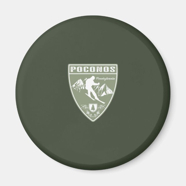 Ski Poconos Pennsylvania Magnet (Framsidan)