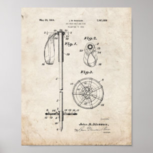 Ski Pole Grip och Ring Patent - gammalt utseende Poster