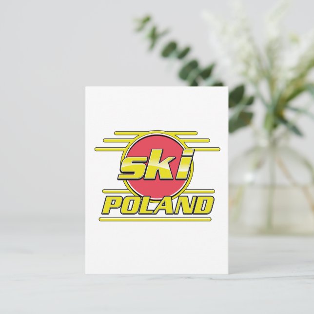 Ski Polen 80-talet logotyp Vykort (Stående Fram)