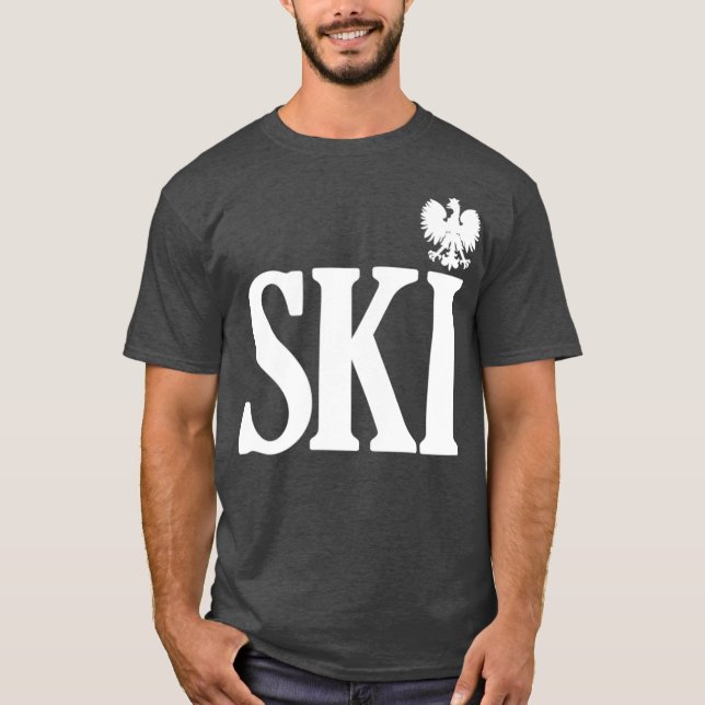 SKI Polska efternamn som slutar polska Eagle Dyngu T Shirt (Framsida)