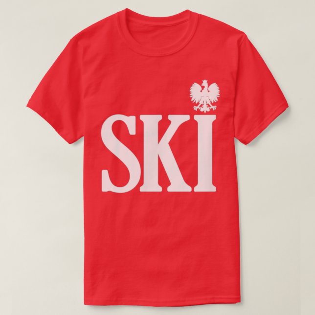 SKI Polska efternamn som slutar polska Eagle Dyngu T Shirt (Design framsida)