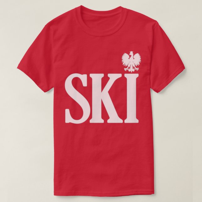 SKI Polska efternamn som slutar polska Eagle Dyngu T Shirt (Design framsida)