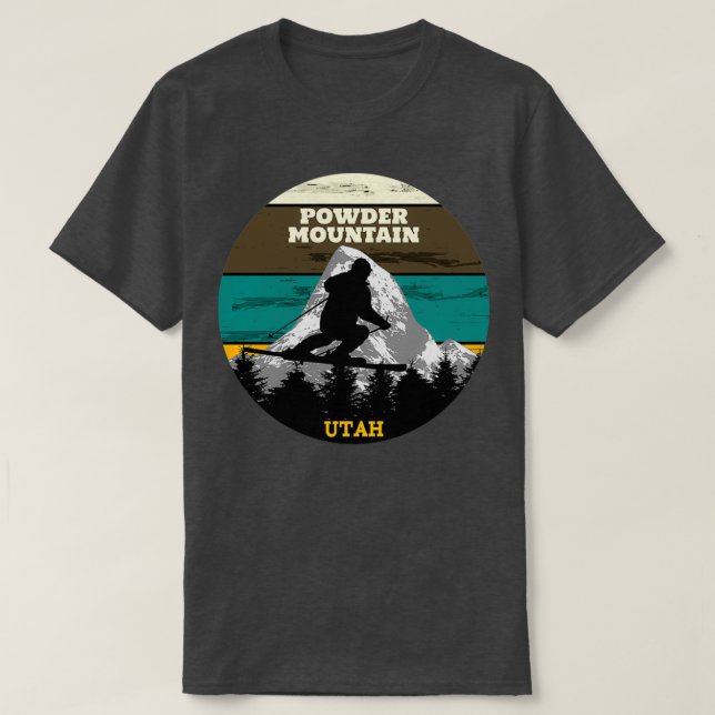 Ski Powder Mountain Ski Slopes Utah T Shirt (Design framsida)