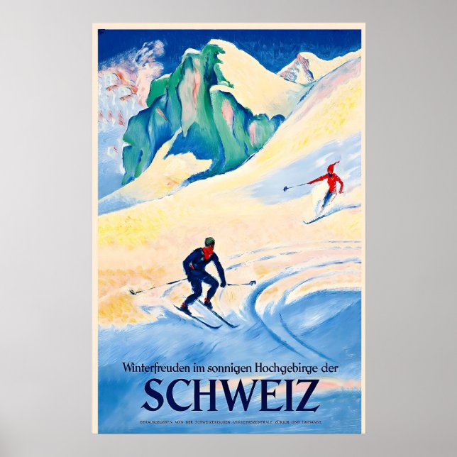 Ski Races Winter Fun in the Sunny High Mountains Poster (Framsidan)
