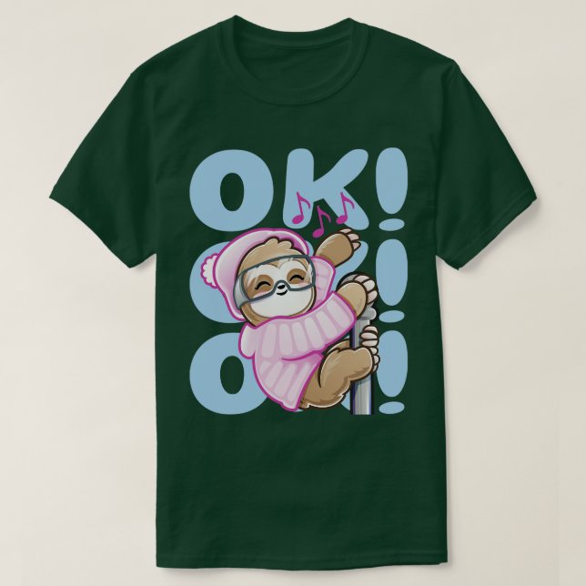 Ski Rave Sloth Kid Baby Dance Ok T Shirt (Design framsida)