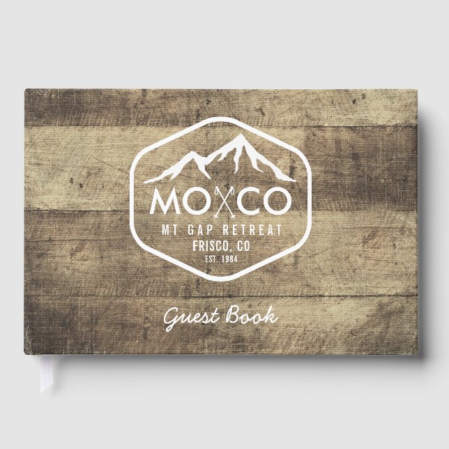 Ski Rental House Rustic Wood Anpassningsbar Mounta Gästböcker (Framsida)