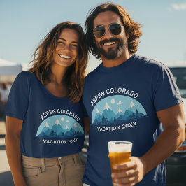 Ski Resa Anpassningsbar Colorado City Namn Blue Mo T Shirt
