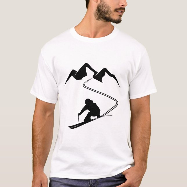 Ski Resa Skiing T Shirt (Framsida)