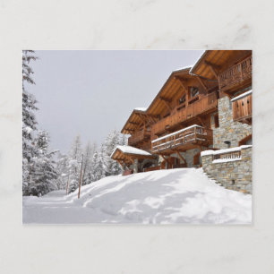 Ski resort chalet vykort