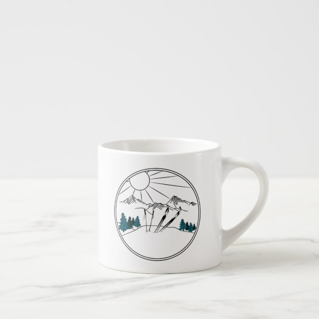Ski Resort Scene Winter Sports Espressomugg (Höger)