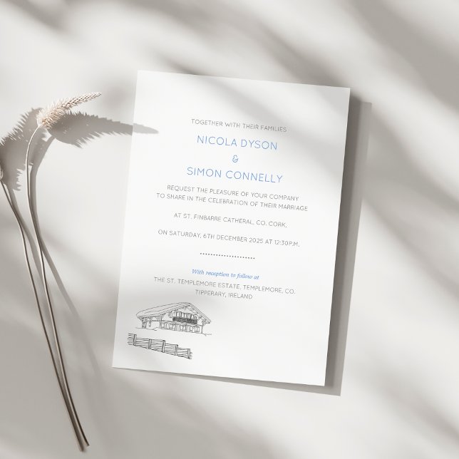 Ski-retur par i Kärlek Wintery Mountain Chalet Inbjudningar (Sample (back))