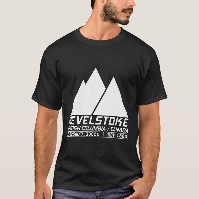 Ski Revelstoke British Columbia Canada Skiing T Shirt (Framsida)
