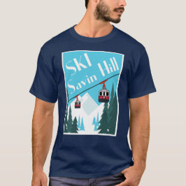 Ski Savin Backe Retro Ski Poster Stil T-shirt