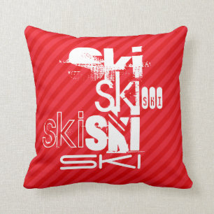 Ski; Scarlet Red Rand Kudde