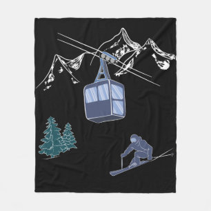 Ski Scene Winter Sports Fleecefilt