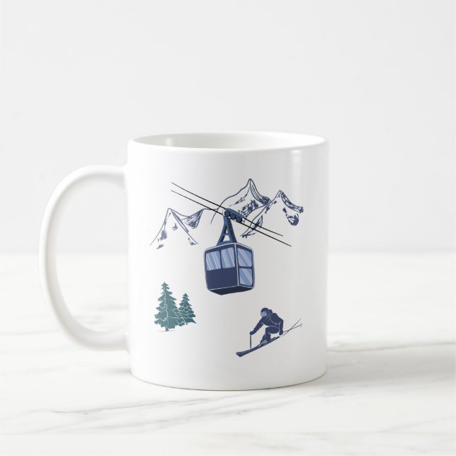 Ski Scene Winter Sports Kaffemugg (Vänster)