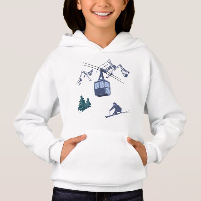 Ski Scene Winter Sports T Shirt (Framsida)