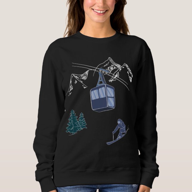 Ski Scene Winter Sports T Shirt (Framsida)