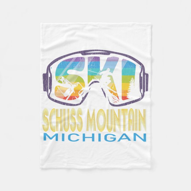 Ski Schuss Mountain Michigan skidtur  Fleecefilt (Framsidan)