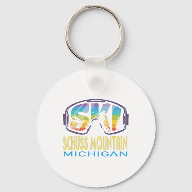 Ski Schuss Mountain Michigan skidtur  Nyckelring (Framsida)