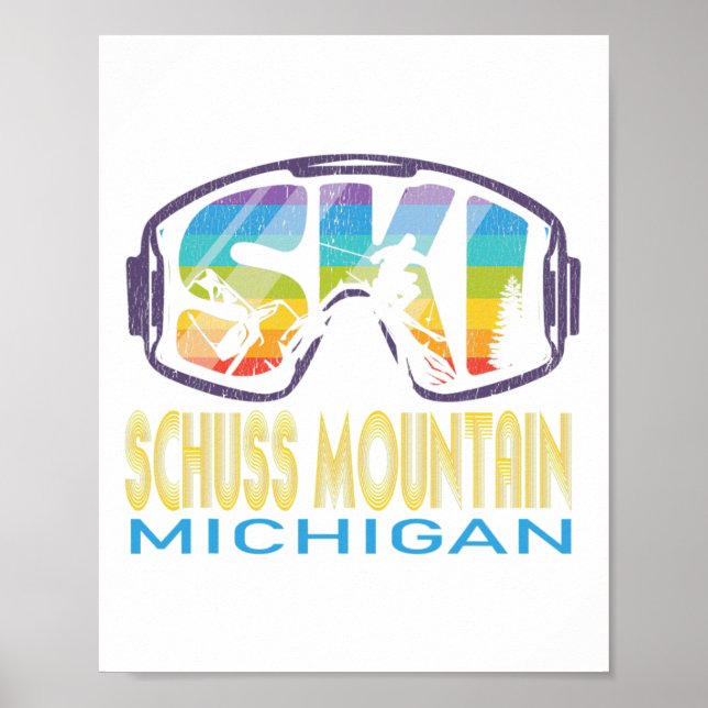 Ski Schuss Mountain Michigan Skiing Vacation  Poster (Framsidan)