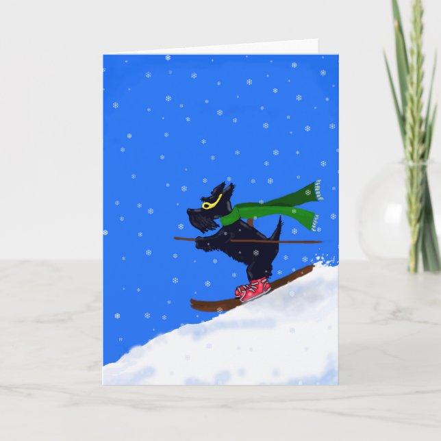 Ski Scottie-kort (blank insida) Kort (Framsida)