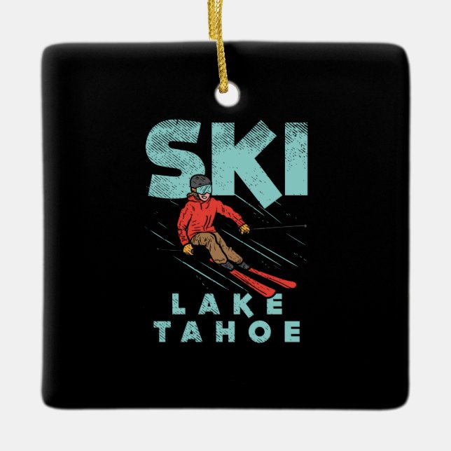 Ski Sjö Tahoe Julgransprydnad Keramik (Framsida)