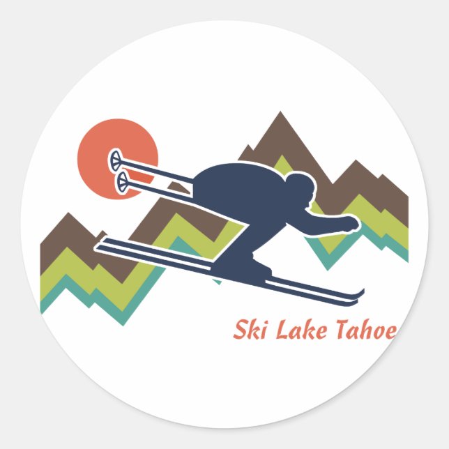 Ski Sjö Tahoe Runt Klistermärke (Framsida)