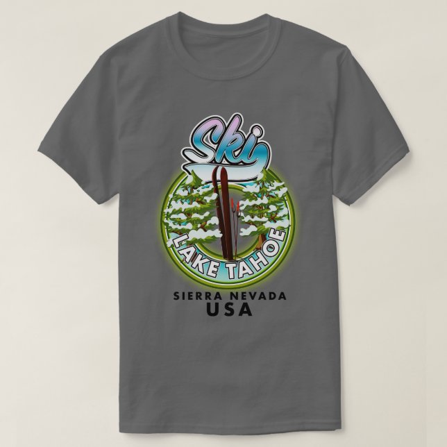 Ski Sjö Tahoe Sierra Nevada USA T Shirt (Design framsida)