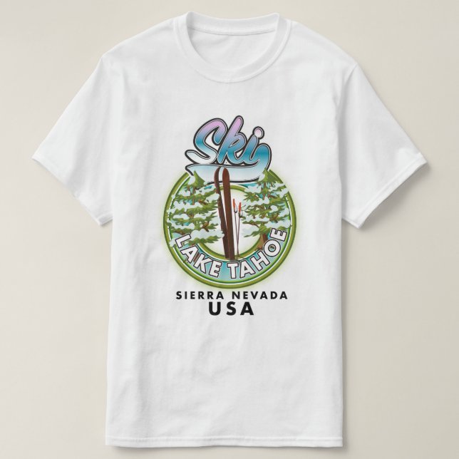 Ski Sjö Tahoe Sierra Nevada USA T Shirt (Design framsida)