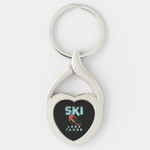 Ski Sjö Tahoe Twisted Heart Silverfärgad Nyckelring