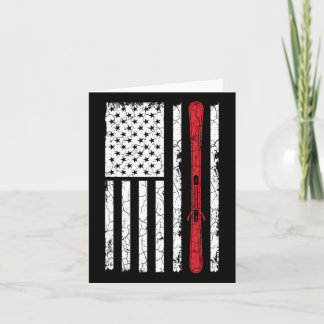Ski Skiier American Flagga Skiing Usa Gift Kort