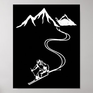 Ski Skiing Mountains Skier Winter Sports Poster