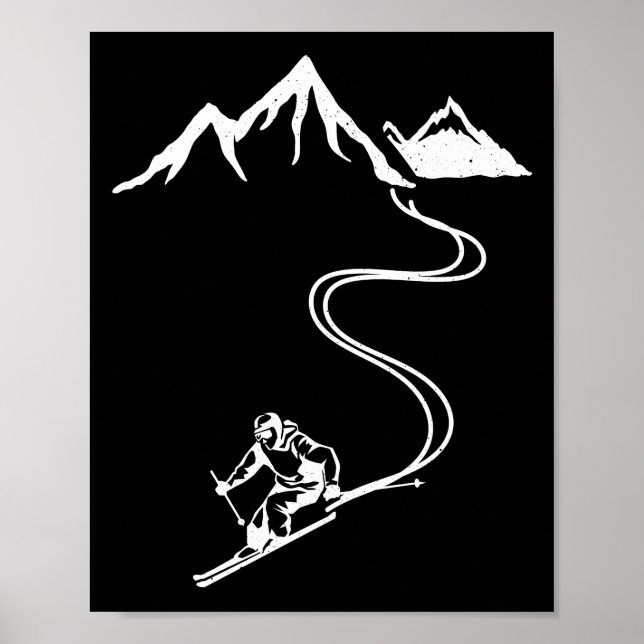 Ski Skiing Mountains Skier Winter Sports Poster (Framsidan)