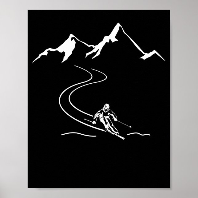 Ski Skiing Mountains Skier Winter Sports Poster (Framsidan)