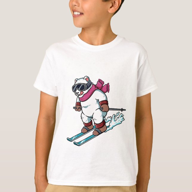 Ski Skiing  T Shirt (Framsida)