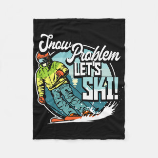 Ski Skiing Winter Sport Snow Problem Let's Ski  Fleecefilt