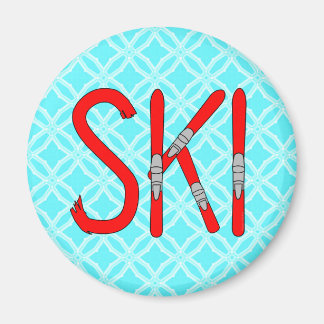 Ski Skis Magnet