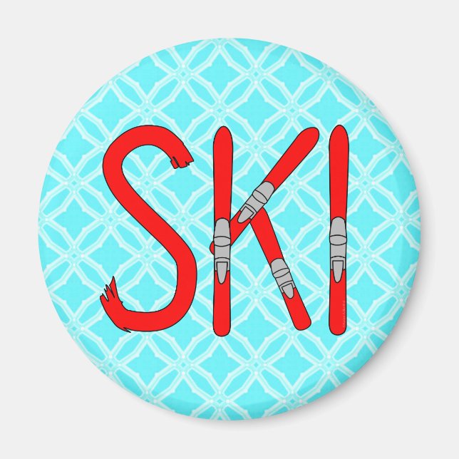 Ski Skis Magnet (Framsidan)
